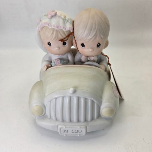 Precious Moments 520780 Wedding Couple Car “Wishing You Roads of Happiness” 1988 - Picture 2 of 16